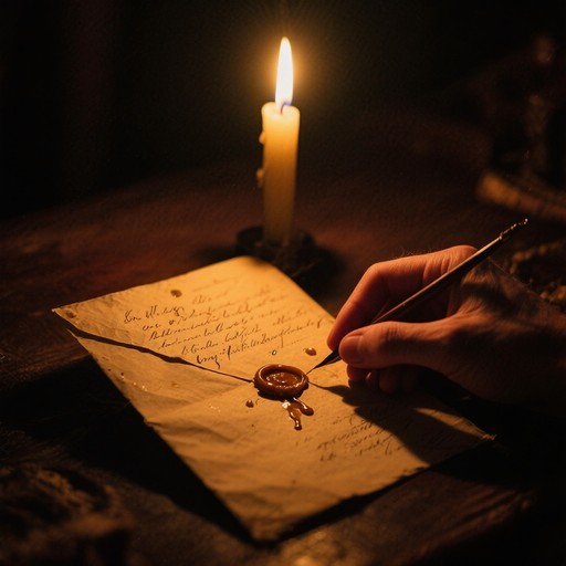 Sealing a letter by candlelight